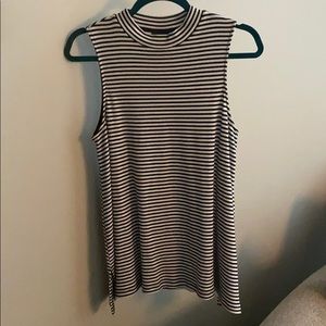 Striped turtleneck tank